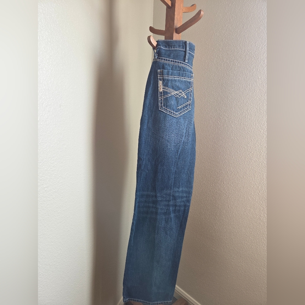 Cinch Dark Blue Bootcut Stitched Jeans